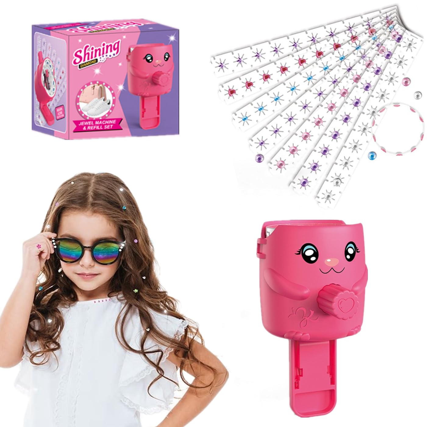 PATPAT® Hair Gem Stapler with Kit 12pcs Gem Patch(120pcs Color Gem) for Girl Quick Hair Gems for Teens Girl Hair Dressing Braid Gem Stamper Hair Stylish PATPAT® Hair Gem Stapler with Kit 12pcs Gem Patch(120pcs Color Gem) for Girl Quick Hair Gems for Teens Girl Hair Dressing Braid Gem Stamper Hair Stylish